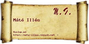 Máté Illés névjegykártya